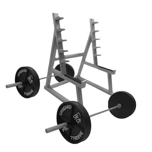 Squat Rack Pen Holder, Funny Barbell Pen Holder, Mini Modern Desktop Barbell Rack Pencil Organizer Ornament for Home Office(COLOR:gray+black)
