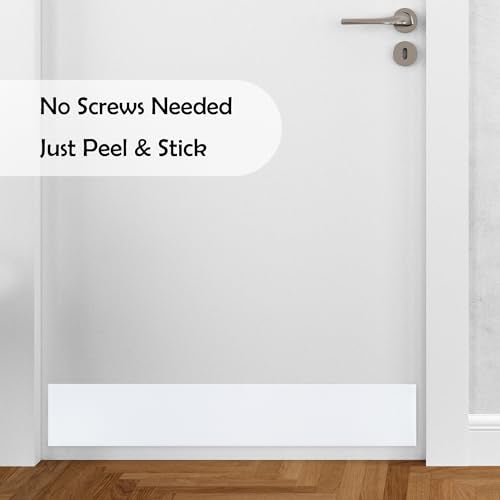 Rubber Bond Kick Plates (2 Pack) 6" x 33" - Effortless Peel & Stick - Prevents Dents & Scratches - Self-Adhesive & Universal Fit (White) - color: White, size: Kick Plate - 2 Pack - 6"x34"