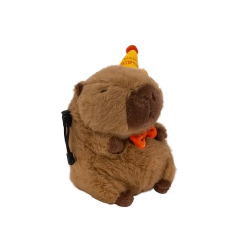 Rock Climbing Chalk Bag – Cute Plush Chalk Bag for Bouldering, Gym, Indoor & Outdoor Climbing – Drawstring Closure, Adjustable Waist Belt – Fun Character Design for Climbers - color: Capybara Birthday