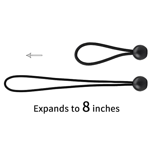 AOPRIE 30 Pack Bungee Balls, Black Ball Bungee Heavy Duty Heavyweight 4 inches Tarp Bungee Cords, Weather Resistant Tie Down Strap 4mm Thickness - for Camping, Tents, Cargo, Holding Wire and Hoses - size: 4 In Balls