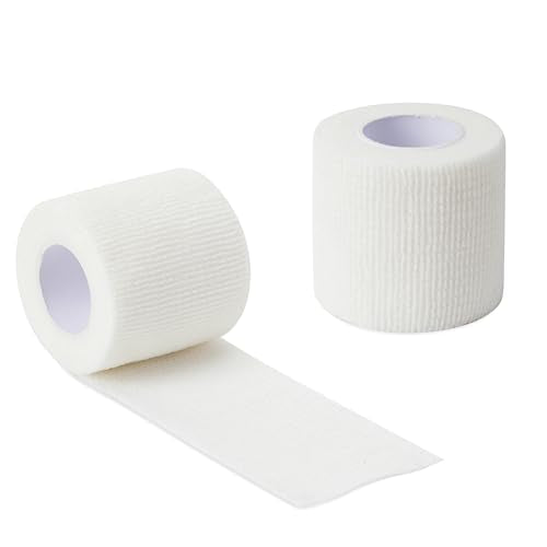 Sensi Wrap Grip Cover Sports Self Bandage Rolls 2-inch x 5-Yards 24pcs (White) - color: White