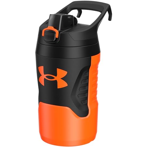 Under Armour 32 oz Insulated Water Bottles - Sports Water Jug with Fence Hook, Leak Resistant for Baseball, Football & More, 32 oz Insulated, Blaze Orange/Black - color: Blaze Orange/Black, size: 32 Ounces