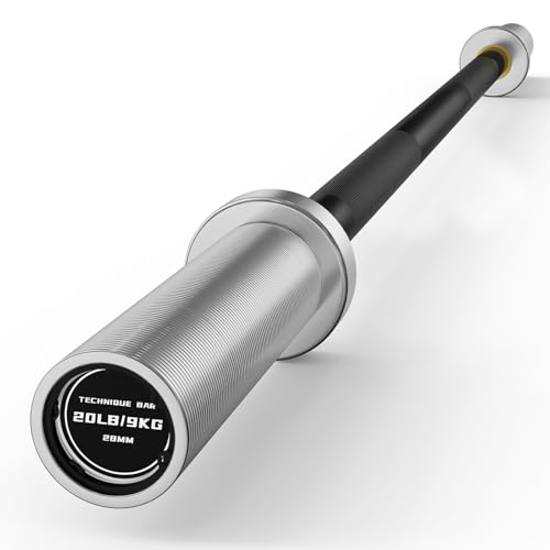 PAPABABE Olympic Barbell, 4ft/5ft/6ft/6.5ft Straight Barbell Womens Olympic Barbell for Strength Training and Technique Adjusting, 2 inch Olympic Bar with Moderate Knurling For Bench Press, Squats Curls Deadlifts Weightlifting - color: 4ft Straight Bar Bl