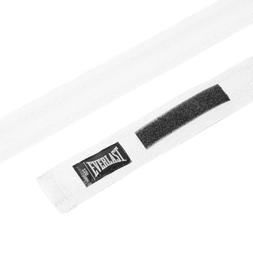 Everlast Core Handwraps 120in – Boxing Hand Wraps for Gloves, Wrist & Knuckle Support - color: White & Black, size: 120 Inch