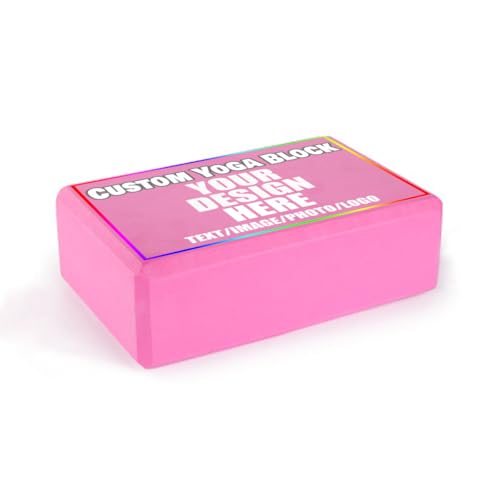 Custom Yoga Blocks with Image Text Logo Eva Foam Lightweight Yoga Bricks for Yoga Pilates Stretching Meditation Dance Yoga Accessories - color: Pink
