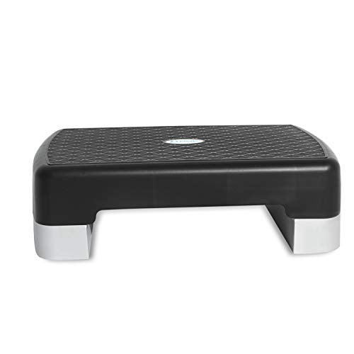 Tone Fitness Compact Aerobic Step Platform | Exercise Step - style: Black/Gray