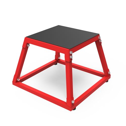 12/18/24/30 Inch Steel Plyometric Jumping Box, Anti-Slip Step Platform Jump Box for Strength and Conditioning Training, Exercise Jump Boxes for Home Gym - color: Red, size: 12 inch