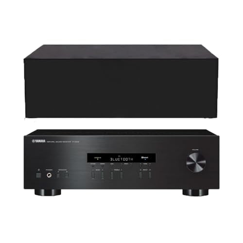 Stereo Receiver Dust Cover Compatible with Yamaha R-S202BL/R-N303BL/RX-V385/RX-V685 Stereo Receiver（Water Resistant Protector Sleeve- 18 x 14.6 x 5.7Inch,Black）