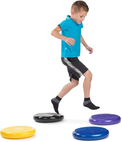 2 Pack Wobble Cushion Balance Disc - Wiggle Seat & Balance Pad for Exercise, Physical Therapy, Sensory Kids - Stability Disc, Dog Balance Disc - color: Blue