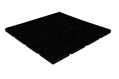 Playsafer Elevate Rubber Playground Tiles - 1" Thick High Density Interlocking Shock Absorbent Safety Tile for Playgrounds, and Exercise Equipment - 20" X 20" (180 Tiles - 486 Sq. Ft. - Black) - color: Solid Black