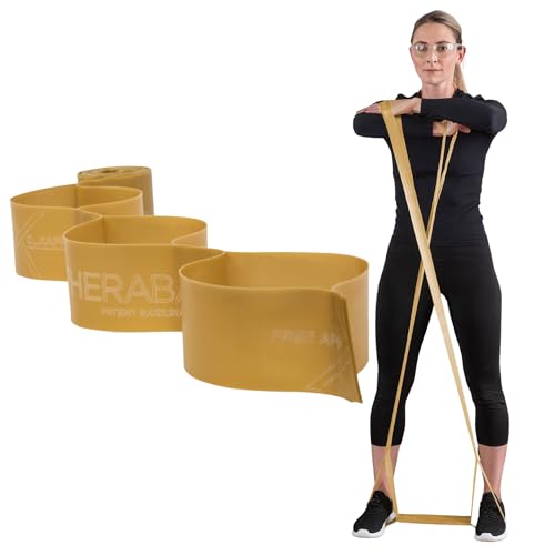 THERABAND CLX Resistance Band with Loops, 5 Feet, Silver, Super Heavy, Non-Latex, Elastic Band for Exercise, Mobility & Rehab, Stretching, Home Workouts, Color-Coded for Easy Resistance Levels - color: Level 7 / Elite - Gold
