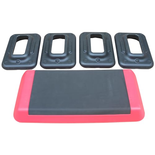 Aerobic Stepper, Adjustable Workout Aerobic Stepper in Fitness & Exercise Step Platform Trainer with 2 Risers