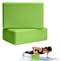 Septo 2 Pcs Yoga Blocks, 9x6x3 Inch Foam Blocks for Pilates | High density EVA foam Yoga Props lightweight non-slip surface for meditation stretching balance training - color: Green