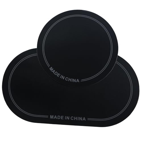 QAZXCDEW-2pcs Bass Drum Patch And Kick Drum Pad, Self Adhesive Drumhead Patches For Bass Drum Pedal Accessories, Includes Double And Single Pedal Protector (Black) - color: Black