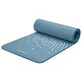 Retrospec Solana Yoga Mat Thick 1/2in Non-Slip Workout Mat with Nylon Strap - 72x24in Exercise Mat for Pilates, Stretching & Fitness - BPA Free, Easy Clean - color: Blue Mist