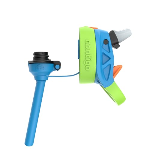 Contigo Autospout Kids Water Bottle 14oz Single Pack Blue Poppy/Cool Lime - color: Blue Poppy/Cool Lime, size: 14 oz (Pack of 1)