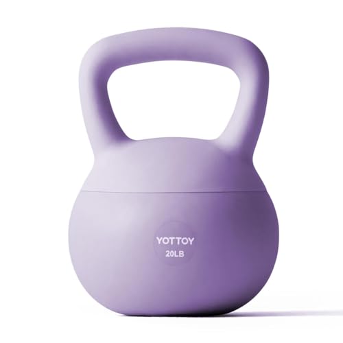YOTTOY Soft Kettlebell,Kettlebell Anti-Slip Grip Weight for Home Workouts, Kettlebells Set Strength and Safety Guaranteed - color: Purple, size: 20 Pounds