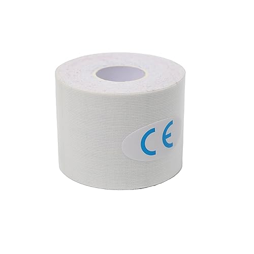PRIOR FITNESS Aerial Hoop Tape, 5m/16.4ft x 5cm Anti Slip Lyra Hoop Grip Tape, Sweat Absorbent Stretch Textile Pole Dance Tape, No Residue Self Adhesive Hand Protective Tape for Aerial Hoop Ring - color: White