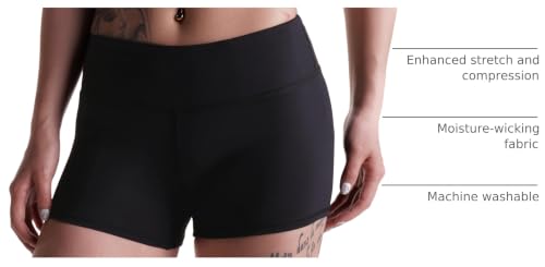Tough Mode Women's 3" Athletic Workout Volleyball Running WOD Compression Shorts - color: Black, size: X-Small