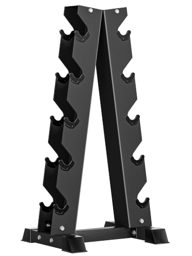 HANDBODE A-Frame Dumbbell Rack | Ideal for home gym, space-saving triangular frame, heavy-duty steel, holds multiple dumbbells securely - color: 1 X 5-Tier A-Frame (800lb)