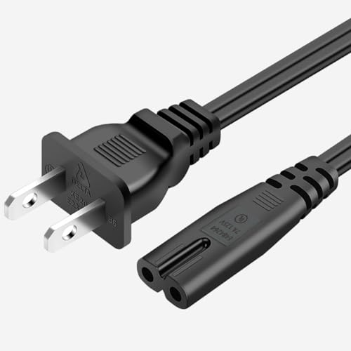 6FT 2 Prong AC Elliptical Power Cord for YOSUDA, GUGTTR, WESTIONC, ANCHEER Under Desk Elliptical Machines - size: 6FT(1.8M)