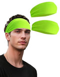 Headbands for Men & Women, Sweat Headband Non-Slip Sweatband Sports Running Cycling Yoga Basketball Workout Football Training - color: Neon Yellow