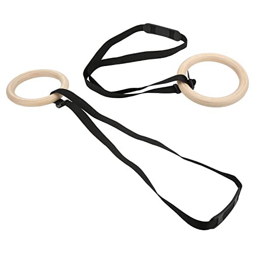 1 Pair Pull Up Training Rings Wooden Gymnastics Rings Gymnastics Rings Gymnastics Rings Suspension for Home Gym WorkoutTraining Rings