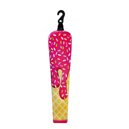 Handle Cover - Baseball Bat Cover Sleeve Protects Vehicle & Bat Grip - Batting Gloves & Helmet Companion with Zippered Hook - Softball Accessory - color: Ice Cream