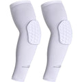 COOLOMG Padded Arm Sleeves Compression Elbow Pads for Volleyball Basketball Football Youth Kids Adult - color: New White, size: Small