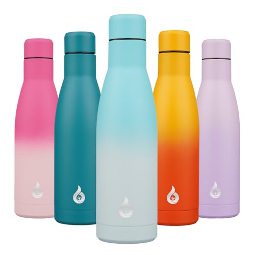 BJPKPK Insulated Water Bottle 17oz Stainless Steel Water Bottles Dishwasher Safe Reusable Metal Thermal Keep Cold and Hot,Sea Salt - color: Sea Salt, size: 17 Ounces