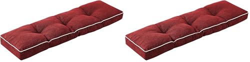 IPYNBAP Bench Cushion, 42 x 16 Inch Patio Furniture Cushions with Durable Ties, Soft Memory Foam Bench Cushions for Indoor/Outdoor Furniture with Non-Slip Bottom, Kitchen&Dining, Red (Pack of 2) - color: Red, size: 42*16+4” (Pack of 2)
