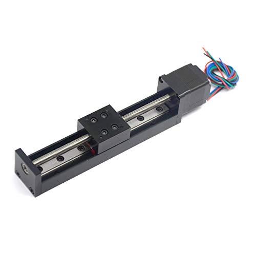 1PCS Mini Linear Rail Guide Slide Actuator T6x1 Lead Screw with NEMA11 Stepper Motor,100mm Effective Stroke Length for DIY CNC Router Parts X Y Z Linear (Size:100mm) - size: 100mm
