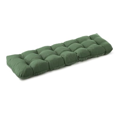 IPYNBAP Outdoor Bench Cushion, 48x18x5 Inch, Water-Resistant Bench Cushion for Outdoor/Indoor Furniture, Patio Bench Seat Cushion, Fade Resistant Outdoor Cushions for Porch Swing Couch, Dark Green - color: Dark Green, size: 48x18x5 Inch