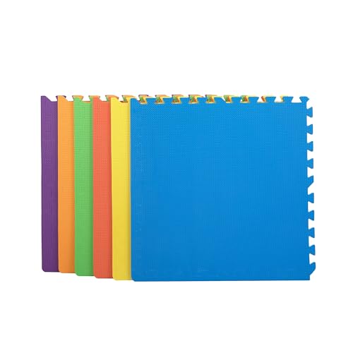FlooringInc Baby Play Mat for Floor, Extra Large 2'x2' Foam Floor Tiles for Kids, Soft Interlocking Puzzle Mat, 1/2 Inch Thick, Non-Toxic EVA (Rainbow, 6 Tile Pack, 24 Sq Ft)