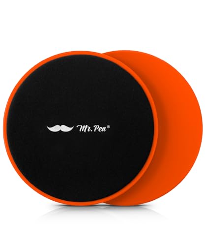 Mr. Pen Core Sliders for Working Out - 2 Pack Dual Sided Workout Sliders Discs - color: Orange