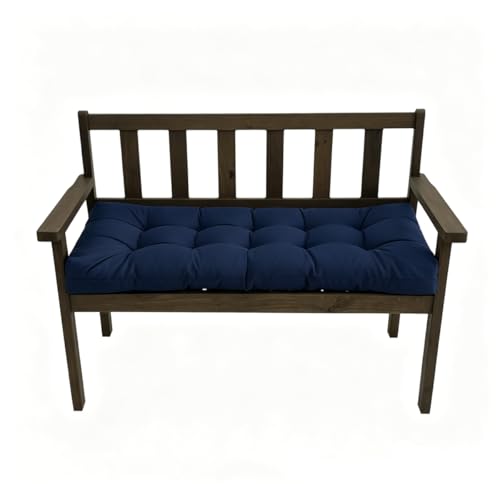 40x20in Bench Cushions for Outdoor Furniture Tufted Seat Cushions Waterproof Porch Swing Pad for Garden Patio Funiture Navy Blue - color: Navy Blue