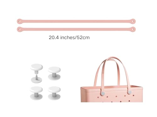 Replacement Straps for S/M Rubber Beach Bag, Replacement Handles with 4 Snaps, EVA Bag Strap Replacement - color: Bubble Pink