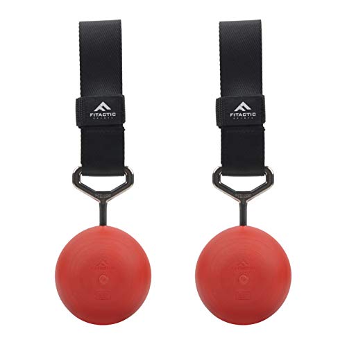Rock Climbing Solid Training Cannonball Bomb Power Pull Up Ball Hold Grips for Straps for Finger, Forearm, Biceps, Back Muscles - color: Red (3.5")
