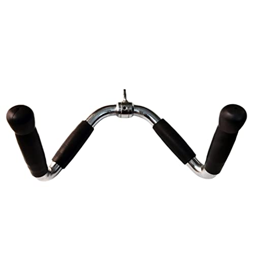 Lat Cable Machine Attachment Curl Pulldown Barbell Revolving Bar, Multi-Exerciser Cable Attachment, Solid Steel Tricep Press Down Bar with Rubber Handgrips & Revolving Hanger - color: M