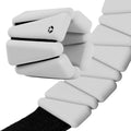 OmWeights Premium Weighted Bangles – Stylish Wrist and Ankle Weights for Women and Men | Cardio, Yoga, and Pilates Ankle Weights for Women and Men | Adjustable Leg and Arm Weights 1lb Each - color: Ivory Gray