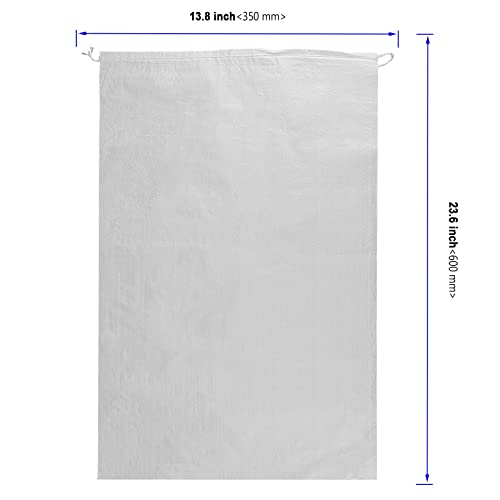 100 Pack 14x24 Inch Empty Sand Bags, White Woven Polypropylene Sandbags for Flood Control Emergency Situation Roadblock Building Construction - size: 1 Count (Pack of 100)