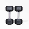 Rep Fitness Rubber Hex Dumbbell(s) - Singles (55LB +) and Pairs (5LB - 50LB) - Low Odor, Fully Knurled Handle - style: 30 LB Pair
