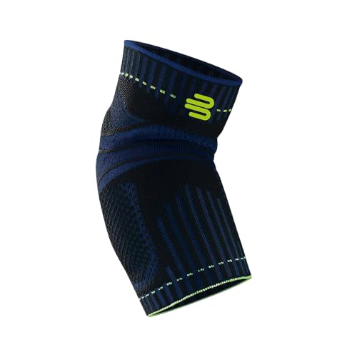 Bauerfeind Sports Elbow Support - Elbow Brace for Pain Relief and Support - Pads for Enhanced Comfort - Targeted Compression - Lightweight & Durable - Black/Navy, Large - color: Black/Navy, size: Large