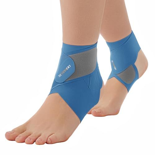 Ultra Thin Ankle Wraps Ankle Brace for Men ＆ Women, Adjustable Ankle Straps for Arch, Sprained Foot, Tendinitis, Football, Basketball, Running（Royal Blue, 2 Pack） - color: Royal Blue, size: 2 Pack