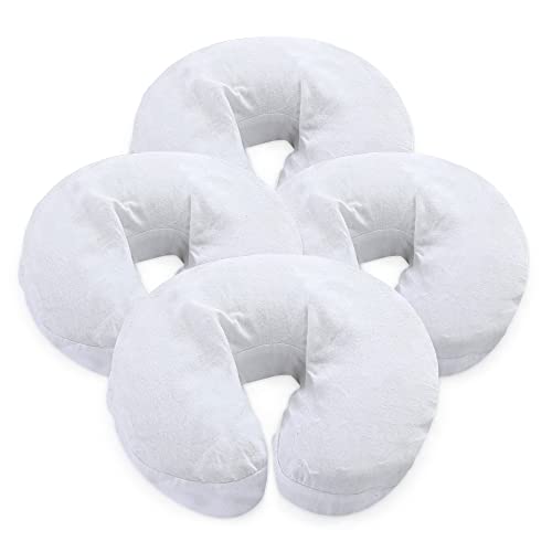 London Linens Pack of 4, Premium Extra Thick 100% Cotton Flannel Massage Tables Face Cradle Covers Cozies Fitted - Includes 4 pcs (White) - color: White, size: 4