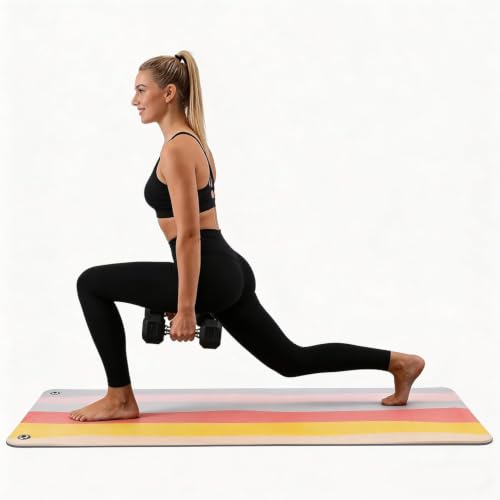 Garvee Hanging Exercise Mat, 71x24 / 56x24 Inch PVC Fitness & Yoga Mat for Group Classes, 5mm Thick with Reinforced Holes, Commercial Grade Gym Mat, Black/Blue/Multicolor - color: 71*24Multicolor