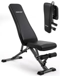 AIRHOP Foldable Workout Bench, 90° to -30° FID Weight Bench for Home Gym | Backrest, Seat, Leg Bar Adjustable, MAX 1000 LBS, 8-Pos Backrest, 3-Pos Seat, 4-Level Leg Support, 19.4" Extended Base Stable