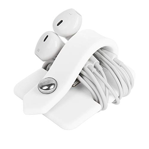 Silicone Earphone Organizer Earphone Wrap Winder Headphone Cord Organizer Wrap Winder Manager/Cable Winder(White, 1 Piece) - color: White