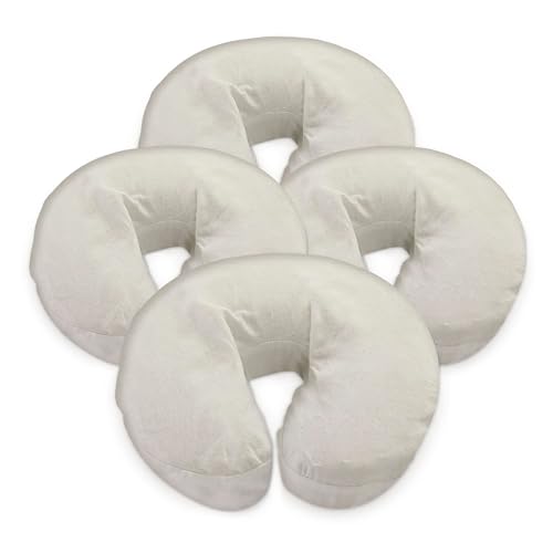 London Linens Pack of 4, Premium Extra Thick 100% Cotton Flannel Massage Tables Face Cradle Covers Cozies Fitted - Includes 4 pcs (Natural) - color: Natural, size: 4