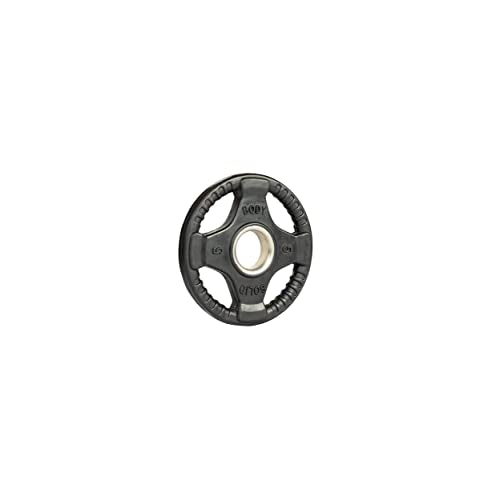 Body-Solid Rubber Coated Olympic Weight Plate (1), with Anti-Slip Grip - Perfect for Strength Training, Home Gym, and Barbell Workouts - style: 5lbs.